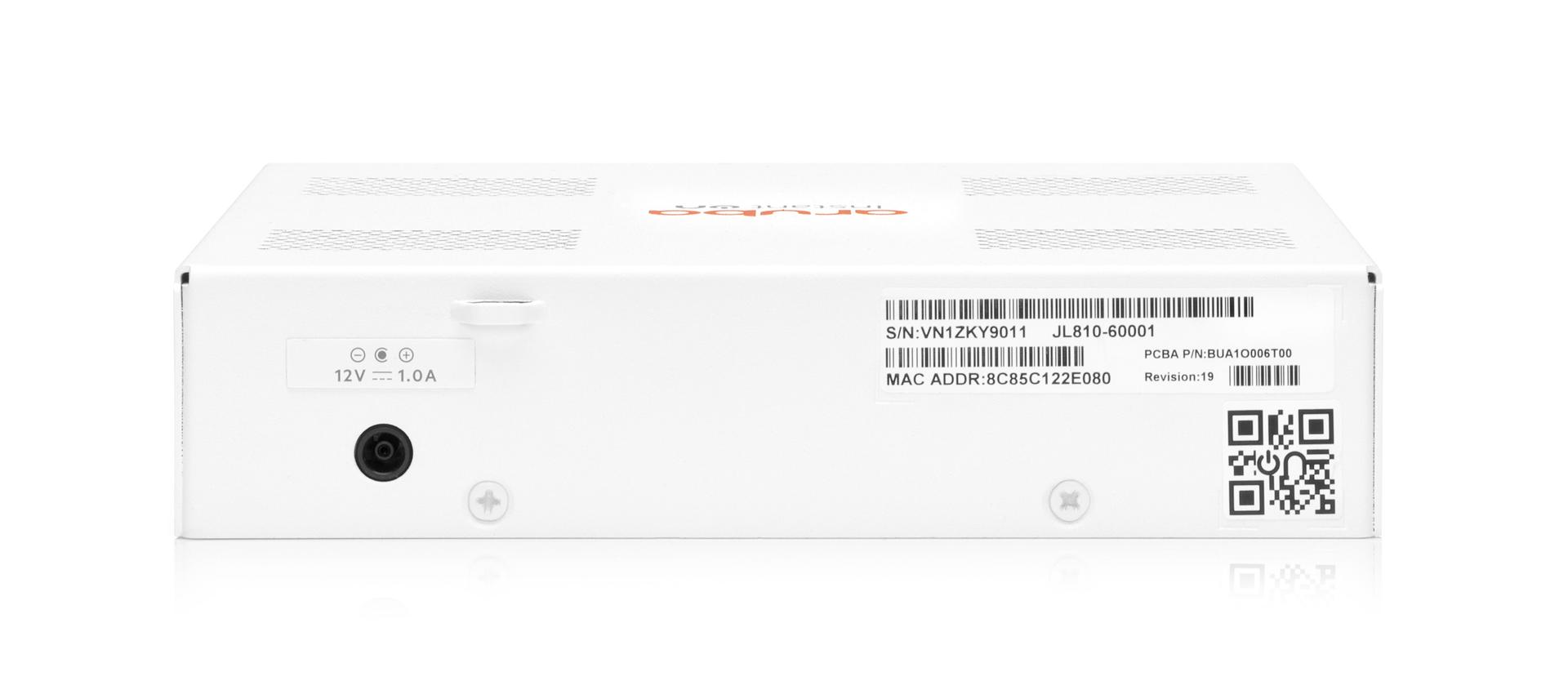Aruba 1830 8-port Switch JL810A Back Angle