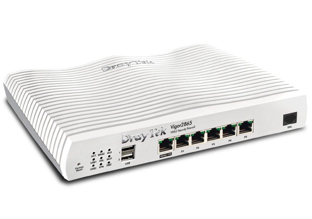 DrayTek Vigor V2865 Wired VDSL2 Multi-WAN Router Side Angle