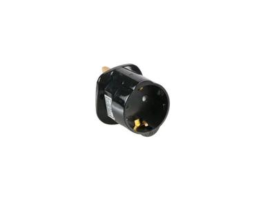 EU to UK Plug Adapter Round (Black)