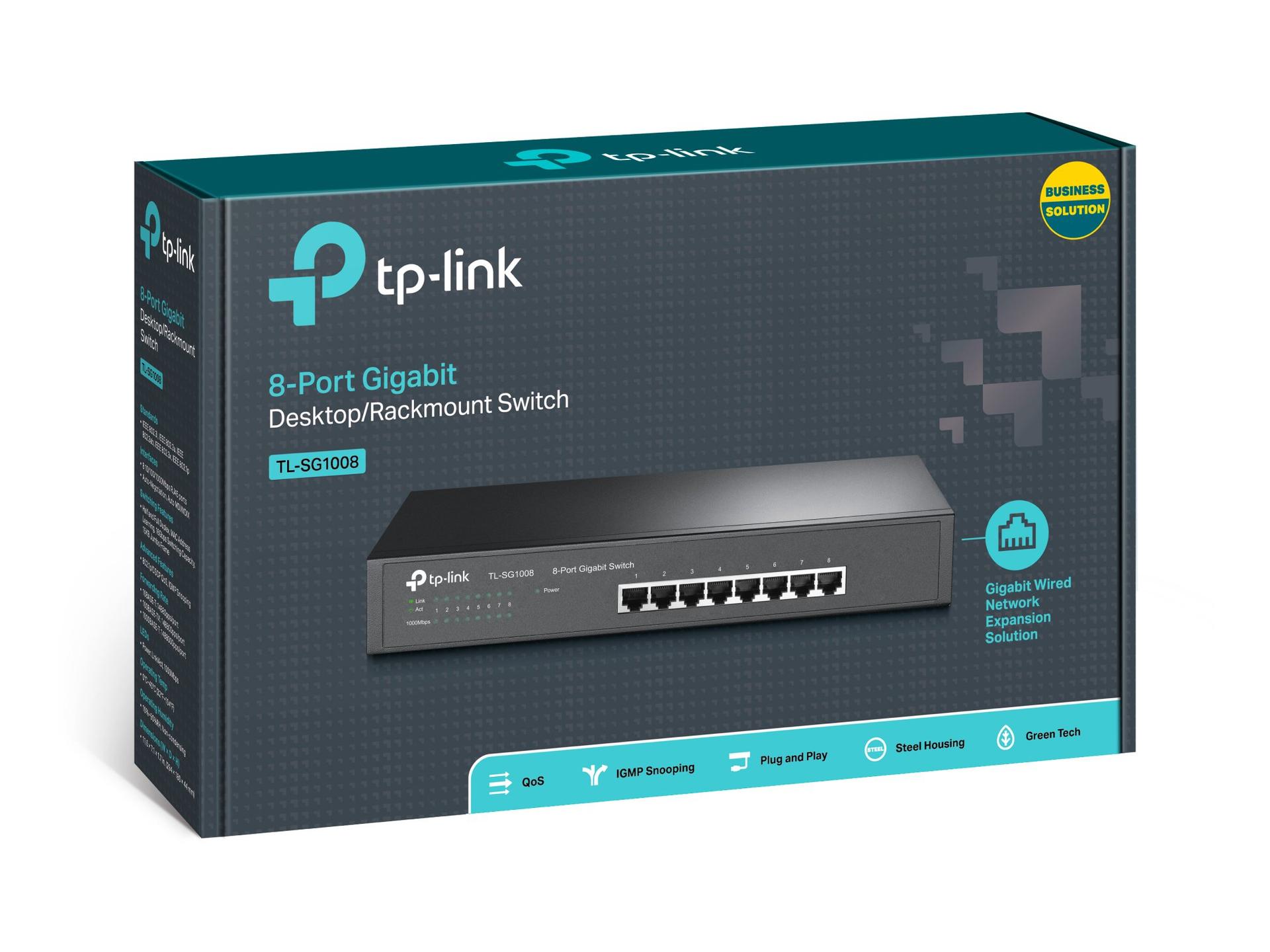 TP-Link TL-SG1008 8-Port Gigabit Switch Box