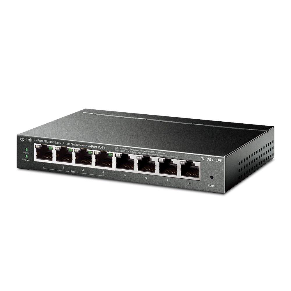 TP-Link TL-SG108PE PoE Switch Side Angle