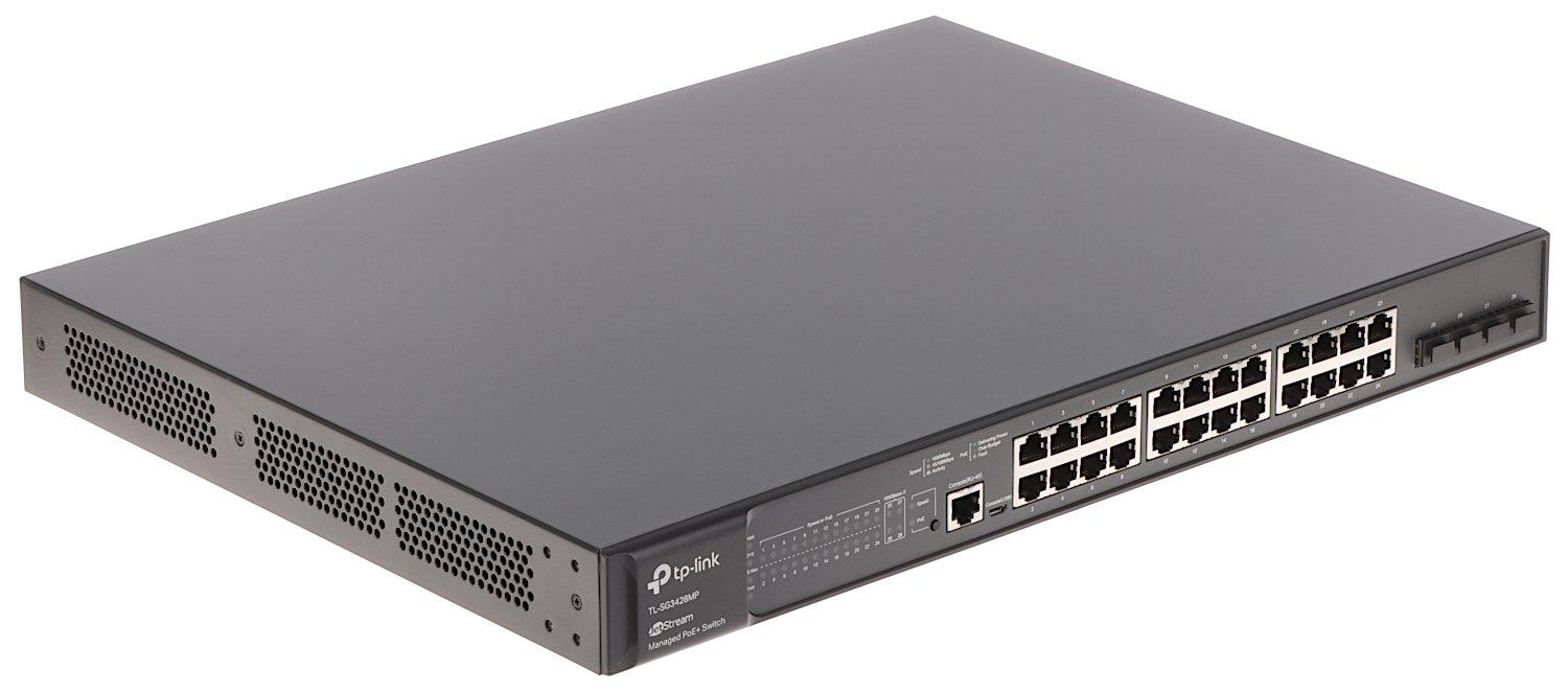 TP-Link TL-SG3428MP PoE+ Switch Front Angle