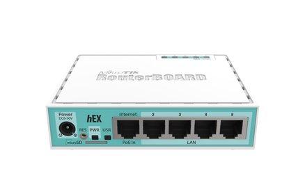 MikroTik RB750Gr3 hEX 5-Port Router Front Image