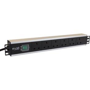 Excel 6 Way Horizontal PDU UK Plug