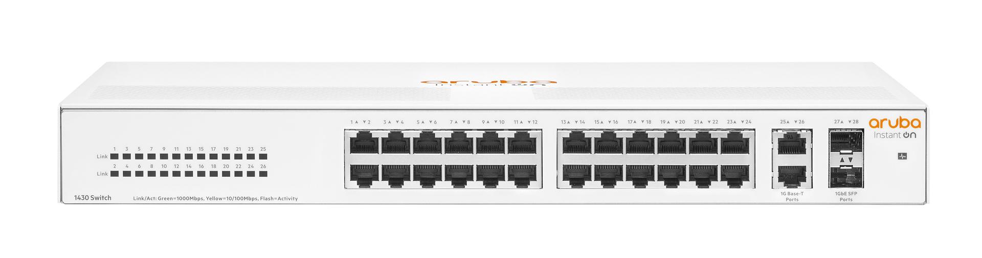 Aruba Instant On 1430 26-Port Switch R8R50A Front Image