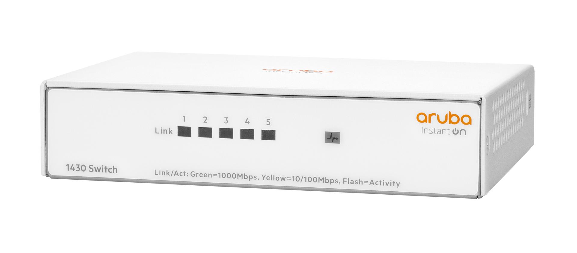 Aruba Instant On 1430 R8R44A 5G Unmanaged Switch Front Angle Image