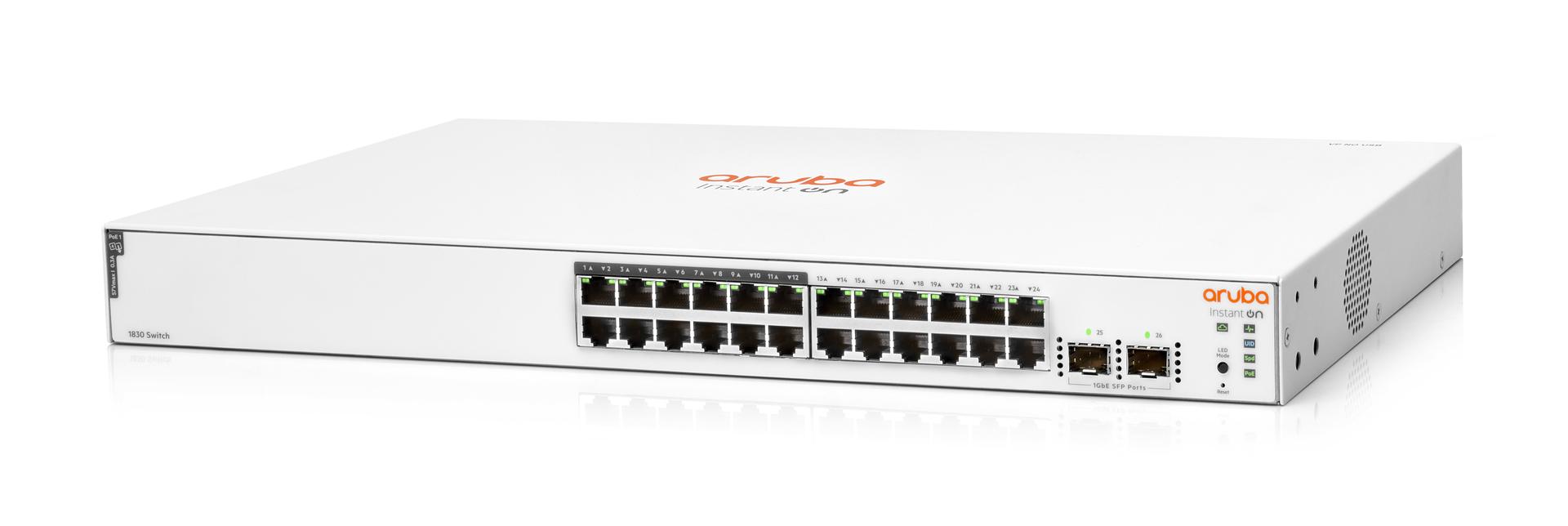 Aruba Instant On 1830 24-Port Switch Front Angle