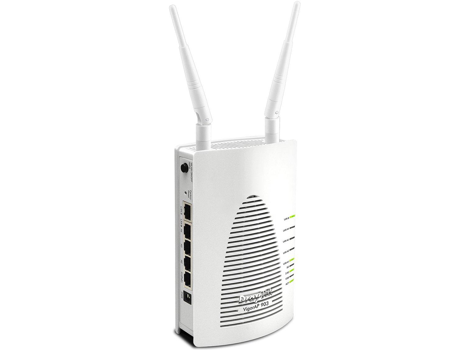 DrayTek Vigor AP903 802.11ac Dual-Band WiFi PoE Access Point Front Angle