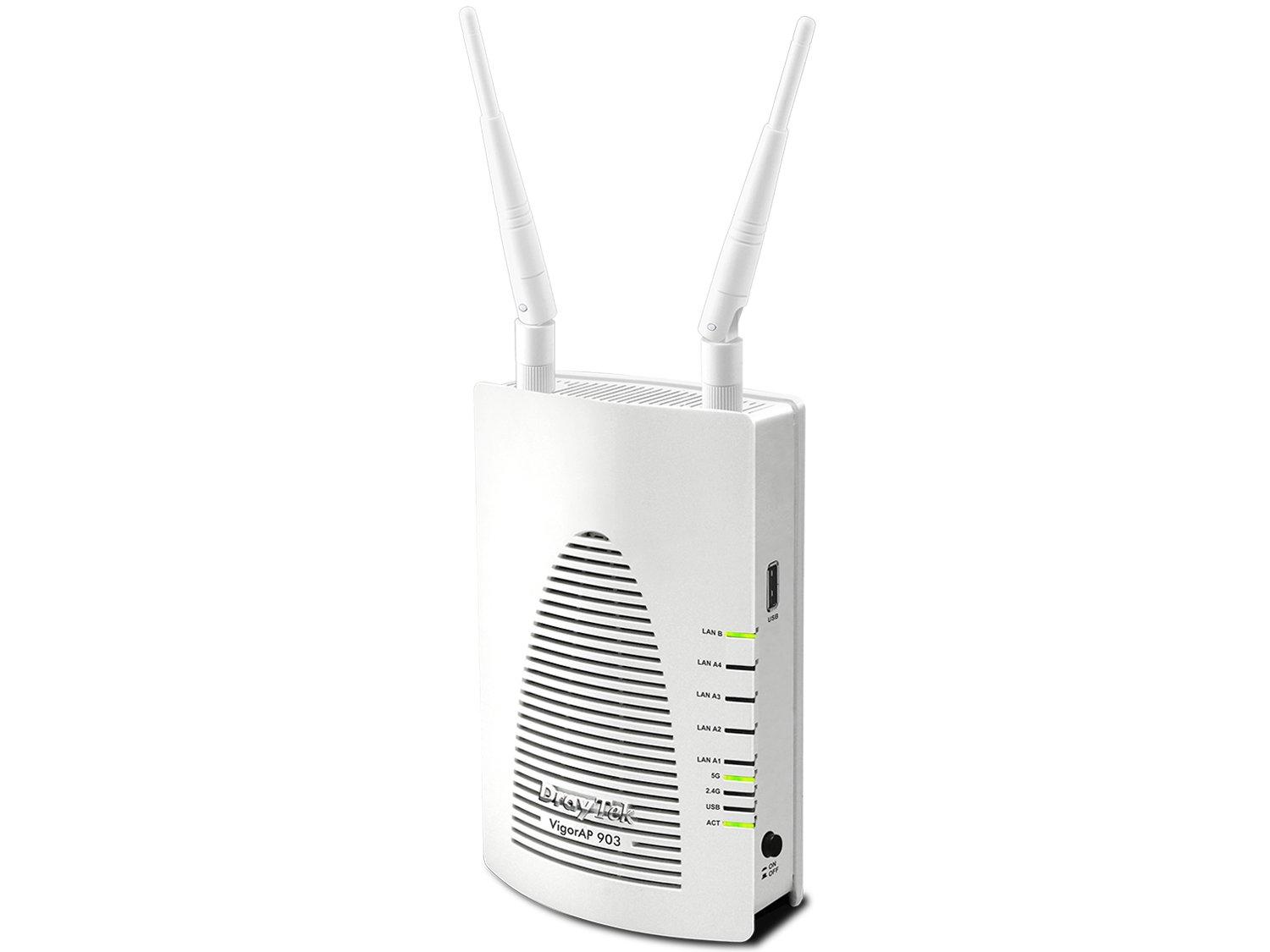 DrayTek Vigor AP903 802.11ac Dual-Band WiFi PoE Access Point Side Angle