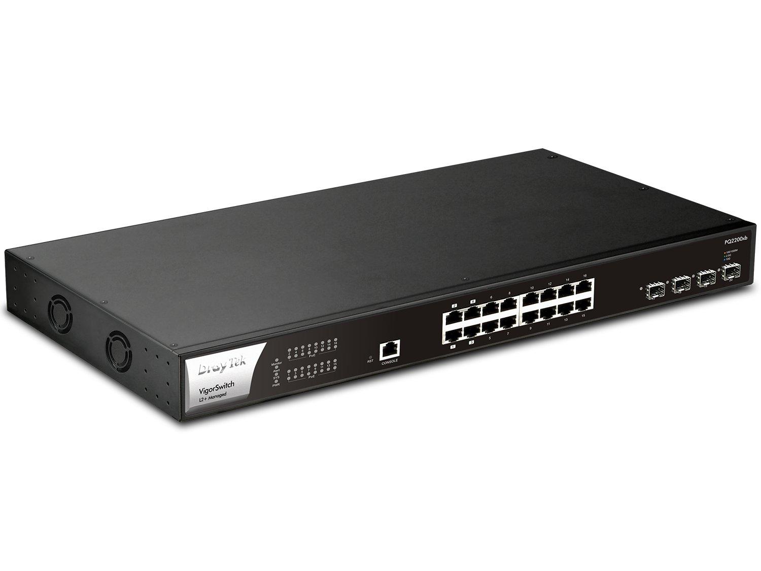 Draytek VigorSwitch PQ2200XB 16-Port Smart Managed PoE+ Switch