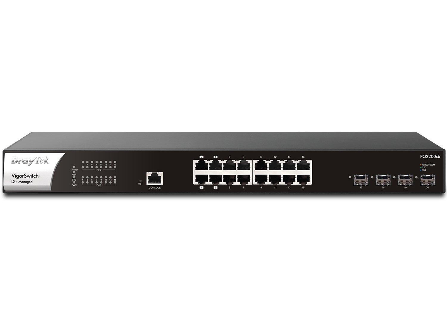 DrayTek VSPQ2200XB 16-Port Smart Managed PoE+ Switch