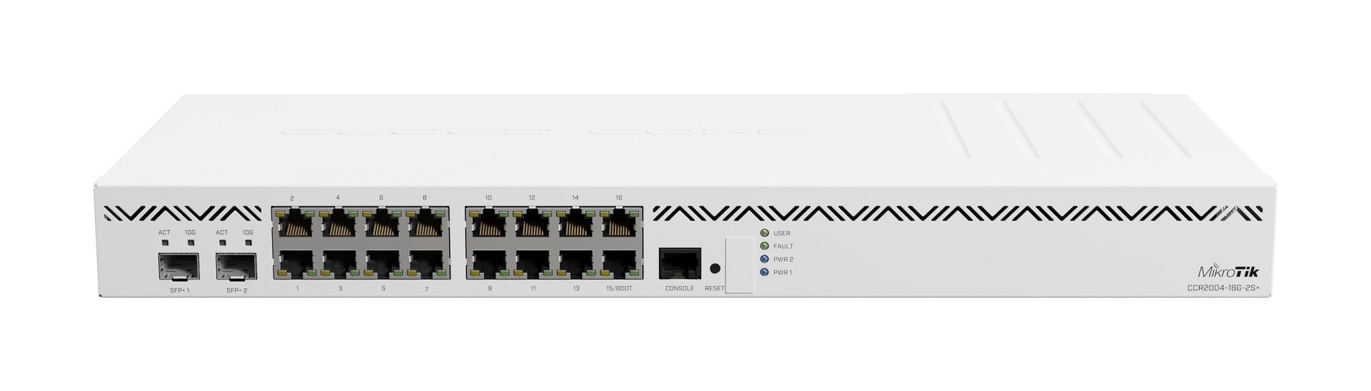 MikroTik CCR2004-16G-2S+ Cloud Core 16-Port Switch Front Image