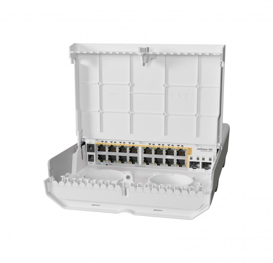 MikroTik CRS318-16P-2S+OUT PoE+ Switch Ports Angle