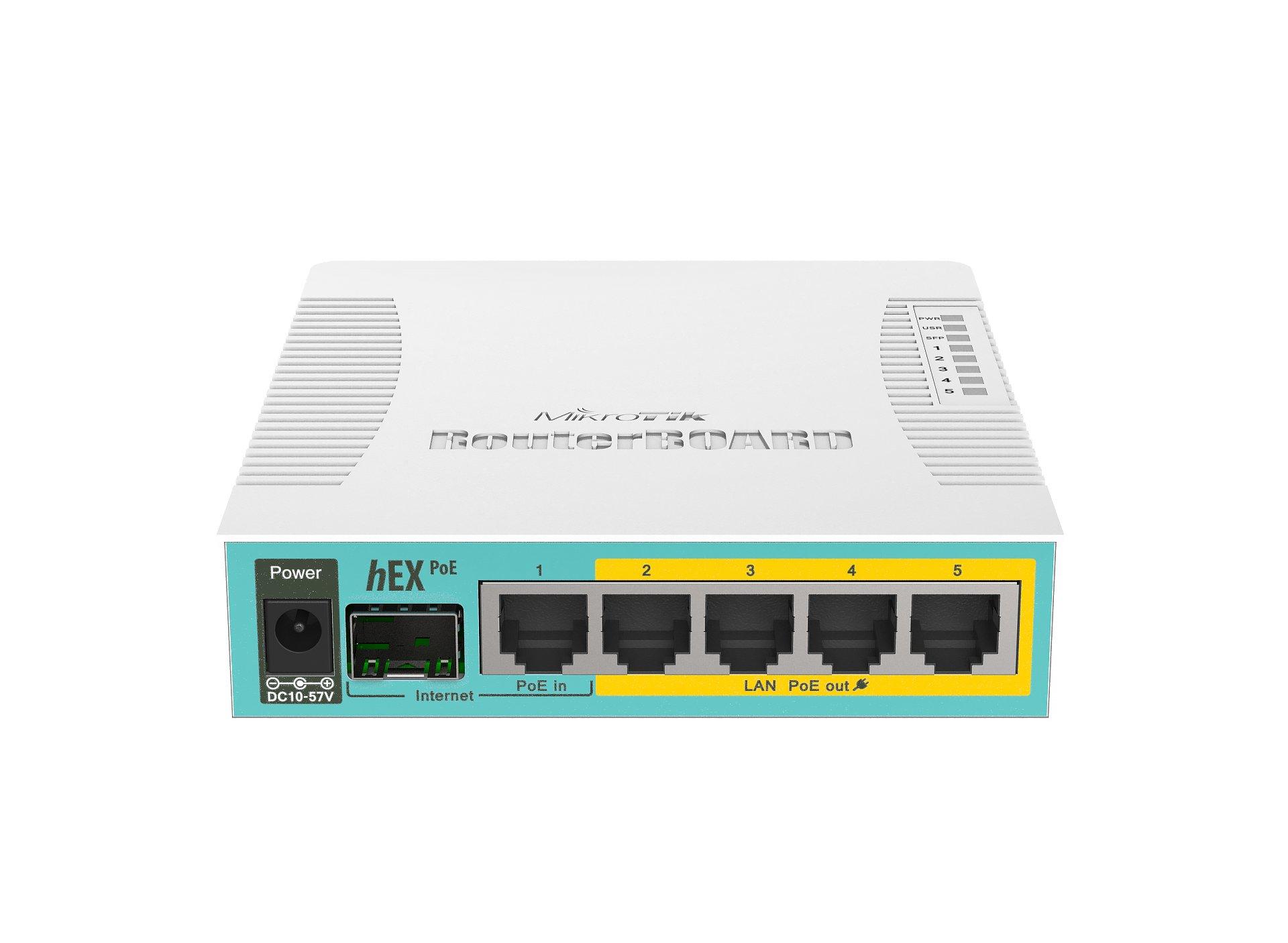 MikroTik hEX PoE 5-Port Router RB960PGS Front Image