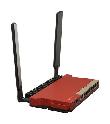 MikroTik L009 8-Port PoE WiFi 6 Router (L009UIGS-2HAXD-IN) Side Angle Image 