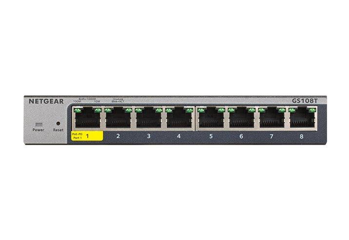 Netgear GS108T-300UKS 8-Port Gigabit Managed Switch Front Image
