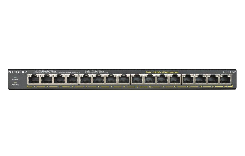 Netgear GS316P 16-Port Switch Front Image