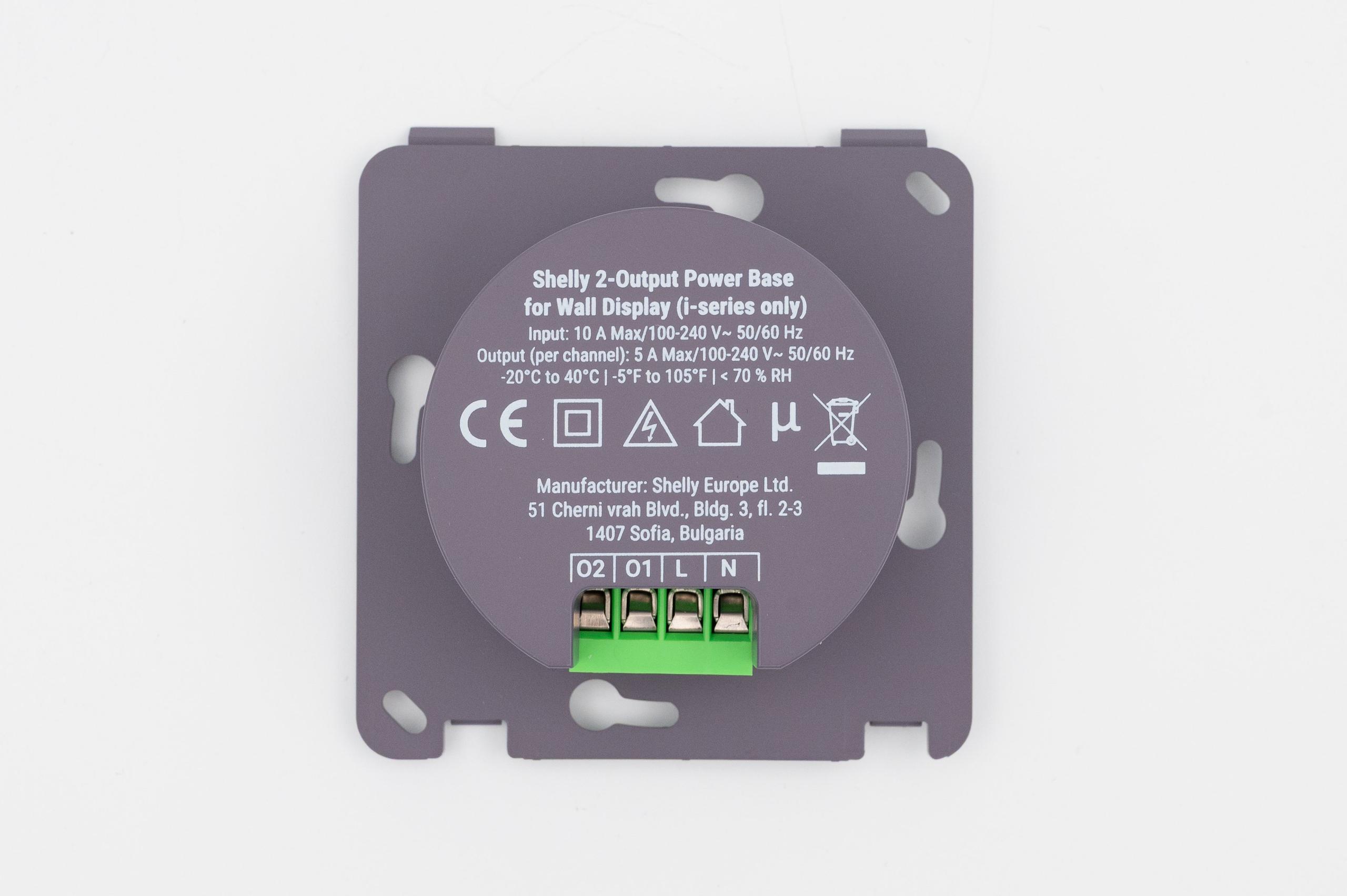 Shelly 2-Output Power Base for Wall Display