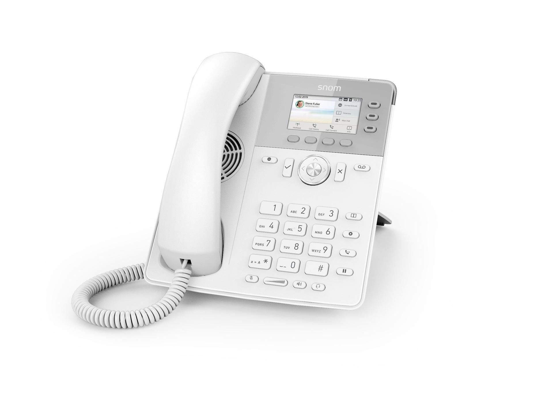 Snom D717 IP Desk Phone (White) Front Angle