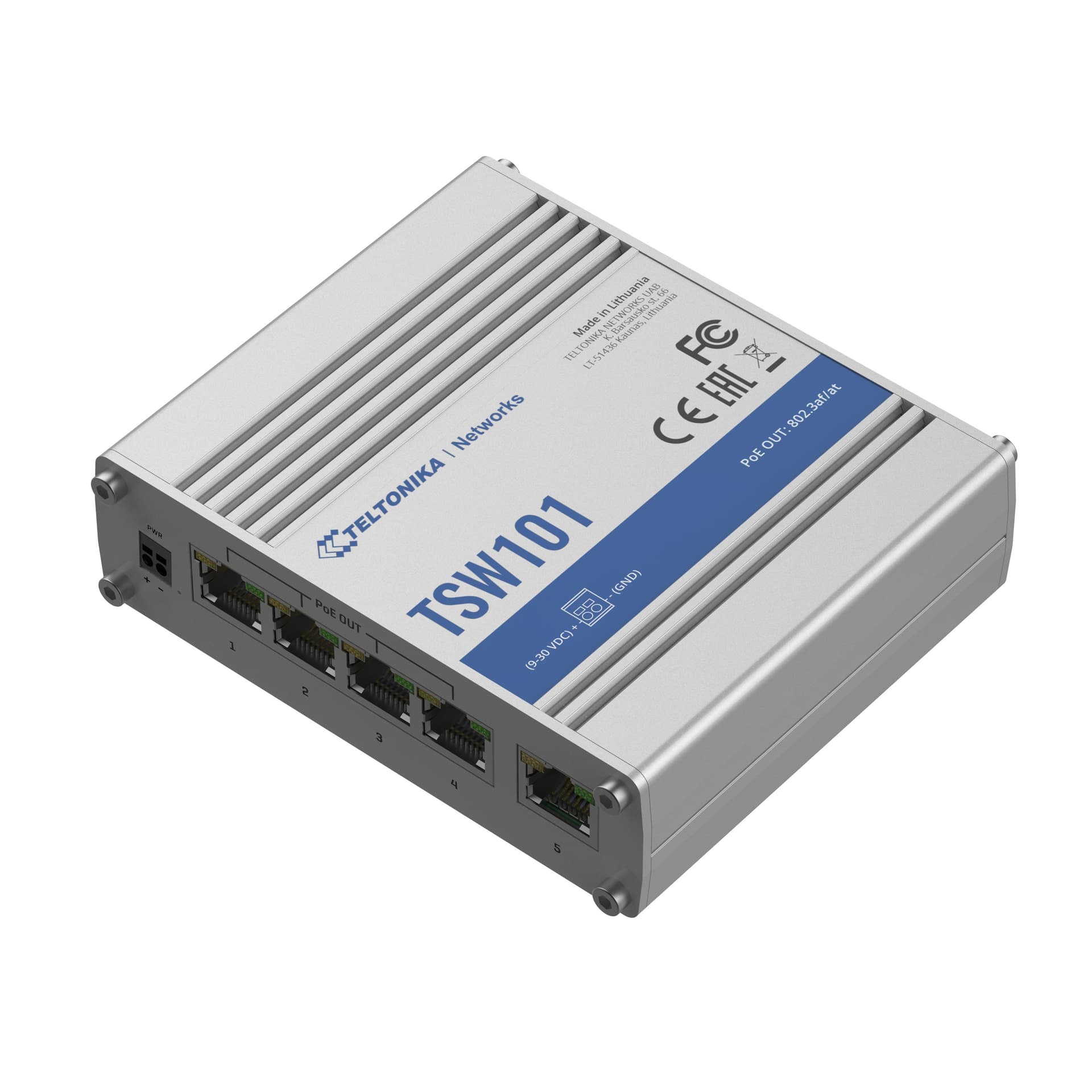 Teltonika TSW101 Automotive PoE+ Switch Front Image