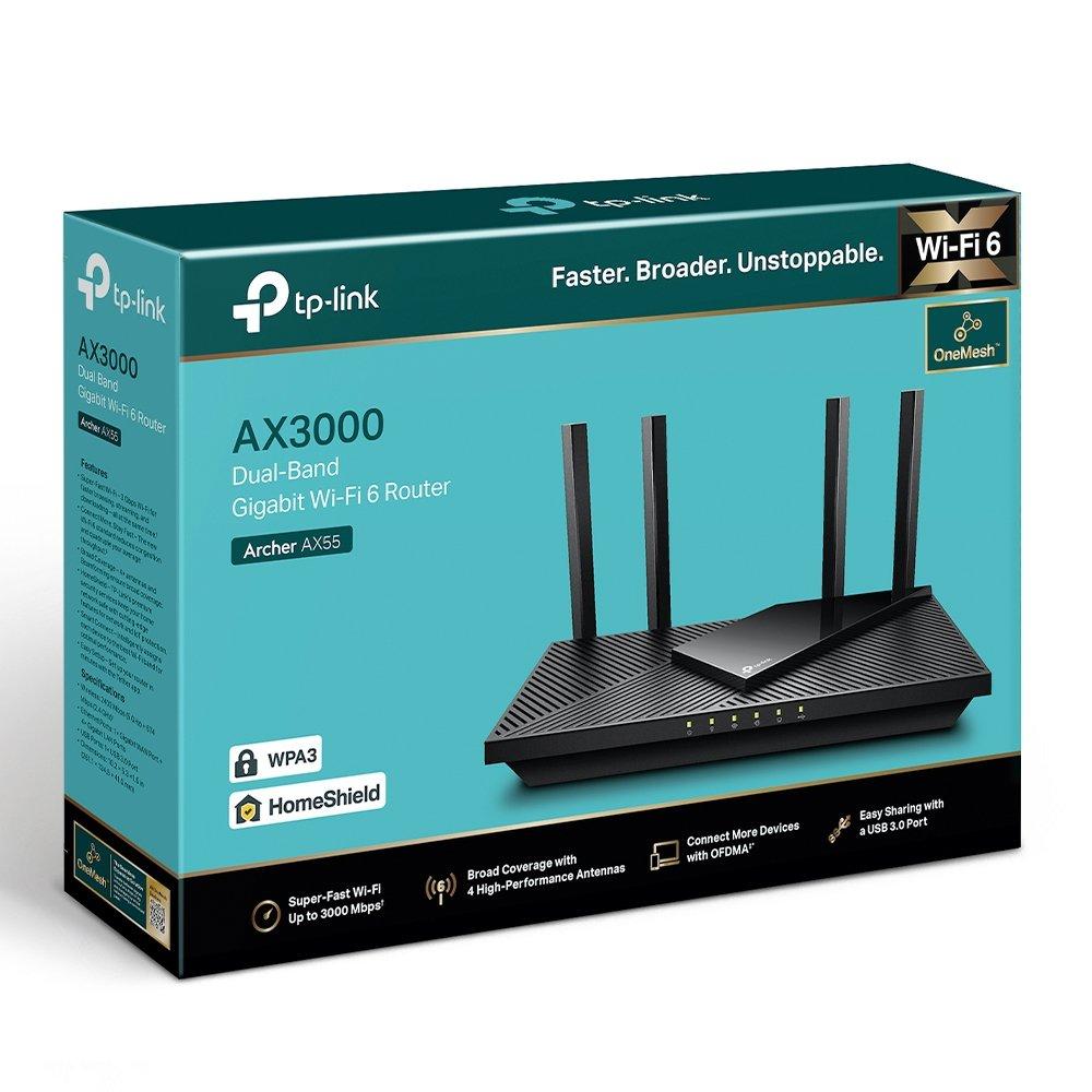 TP-LINK Archer AX55 Dual-Band Gigabit Wi-Fi 6 Router Box Image