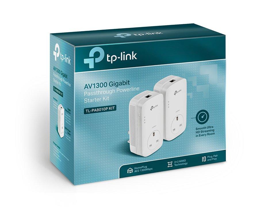 TP-Link TL-PA8010P Gigabit Passthrough Powerline Starter Kit Box Image