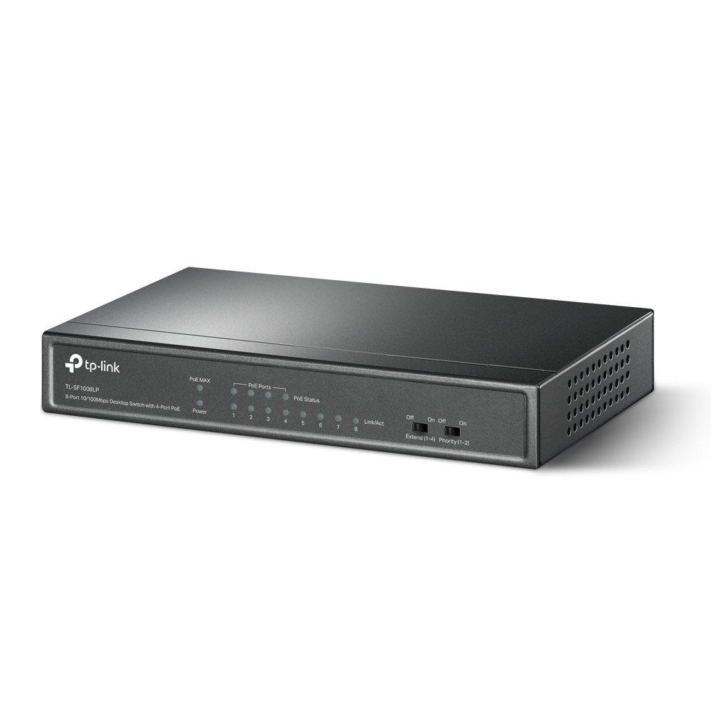 TP-Link TL-SF1008LP PoE Unmanaged Switch Front Angle Image