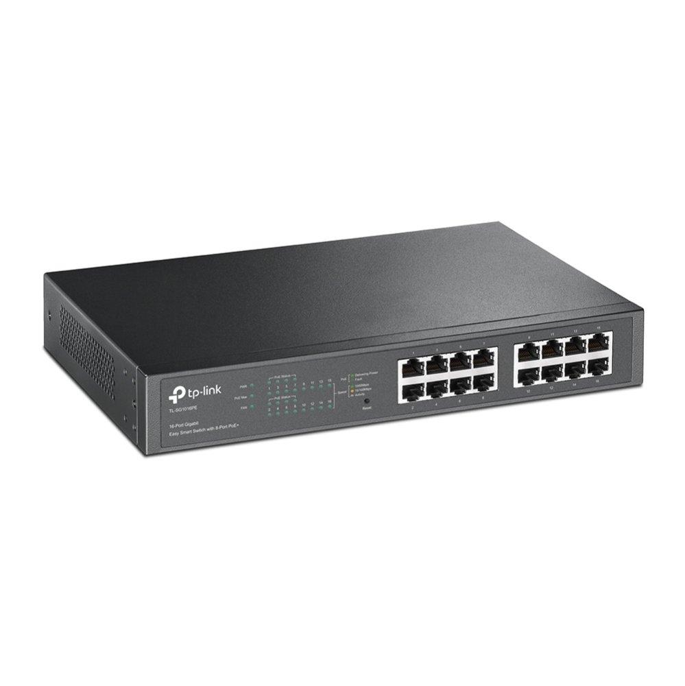TP-Link TL-SG1016PE PoE Switch Front Angle