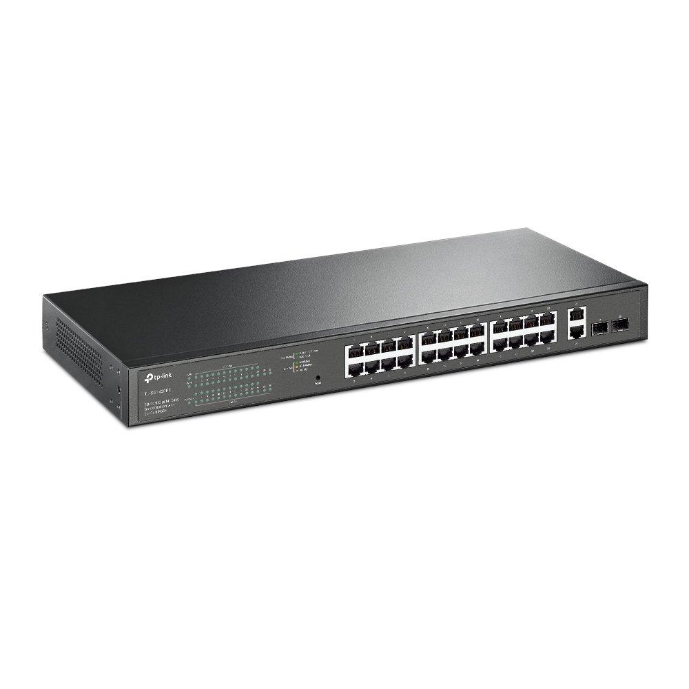 TP-Link TL-SG1428PE 28-Port Smart PoE+ Switch Front Angle Image