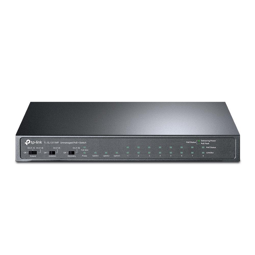 TP-Link TL-SL1311MP 8-Port PoE+ Switch Front Image