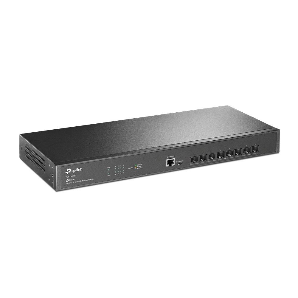 TP-Link TL-SX3008F JetStream 8-Port L2+ Switch Side Angle