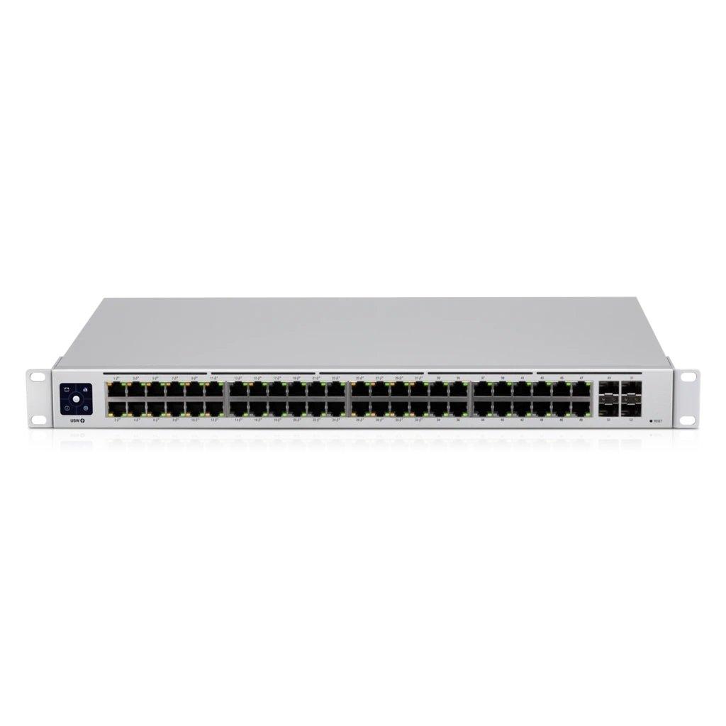 Ubiquiti UniFi USW-48-POE 48-Port PoE+ Gen2 Gigabit Network Switch Top View Image